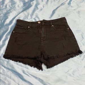 Black high rise shorts